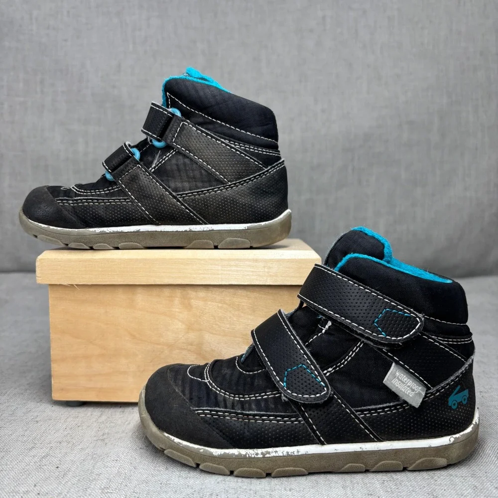 See Kai Run Atlas‎ Black Gray Snow Boot Rain Boot Waterproof Insulated Kids 10